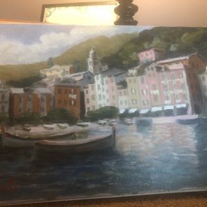 Signed painting of Portofino Italy